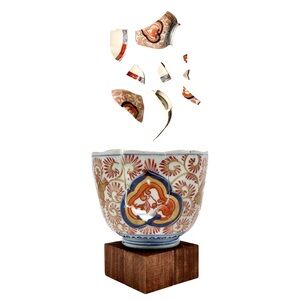 Kintsugi Cup Antique Japanese Imari Chawan Gold Crack Growth Gift Coming Soon!